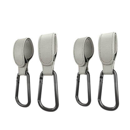 4Pcs Baby Stroller Hooks Adjustable Pushchair Hanger for Hanging Bags and Shopping -Grey