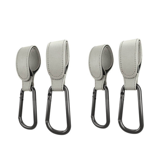 4Pcs Baby Stroller Hooks Adjustable Pushchair Hanger for Hanging Bags and Shopping -Grey