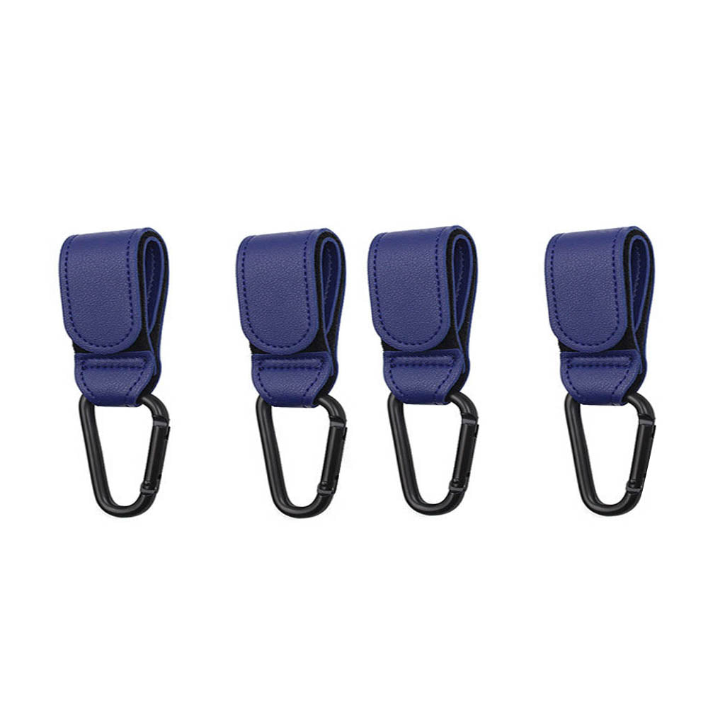 4Pcs Baby Stroller Hooks Adjustable Pushchair Hanger for Hanging Bags and Shopping -Blue