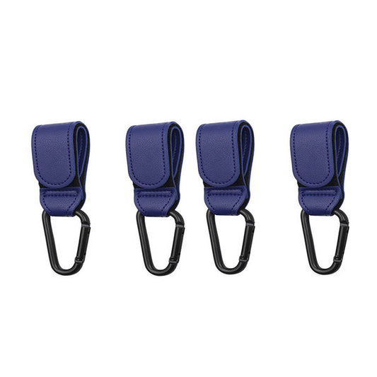 4Pcs Baby Stroller Hooks Adjustable Pushchair Hanger for Hanging Bags and Shopping -Blue