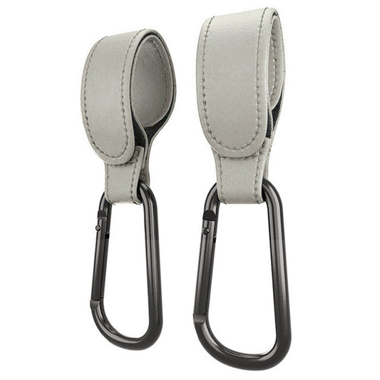 2Pcs Baby Stroller Hooks Adjustable Pushchair Hanger for Hanging Bags and Shopping -Grey