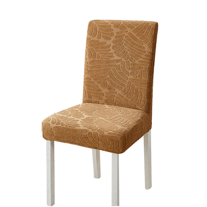 Chair Cover Stretch Dining Chair Cover Seat Covers Washable Banquet Wedding Party Jacquard Chair Cover-Light Coffee