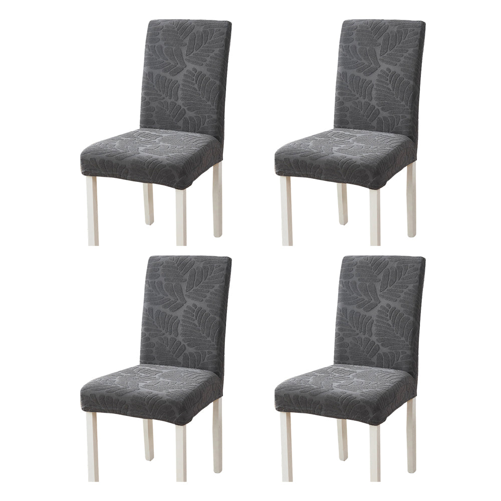 Chair Cover 4Pcs Stretch Dining Chair Cover Seat Covers Washable Banquet Wedding Party Jacquard Chair Cover-Silver Grey