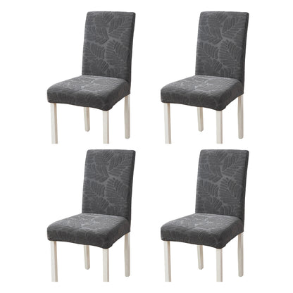Chair Cover 4Pcs Stretch Dining Chair Cover Seat Covers Washable Banquet Wedding Party Jacquard Chair Cover-Silver Grey