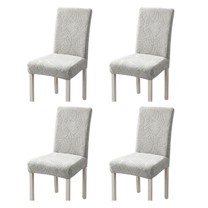 Chair Cover 4Pcs Stretch Dining Chair Cover Seat Covers Washable Banquet Wedding Party Jacquard Chair Cover-Grey