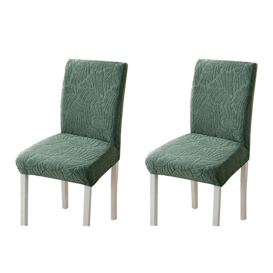 Chair Cover 2Pcs Stretch Dining Chair Cover Seat Covers Washable Banquet Wedding Party Jacquard Chair Cover-Green