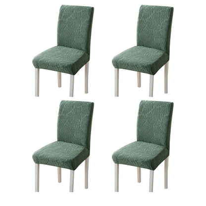 Chair Cover 4Pcs Stretch Dining Chair Cover Seat Covers Washable Banquet Wedding Party Jacquard Chair Cover-Green