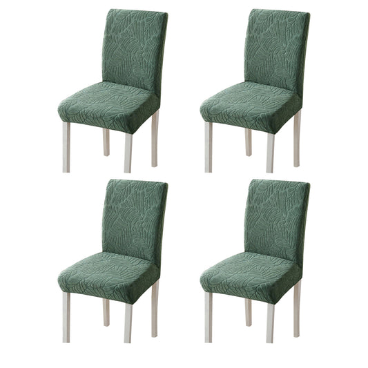 Chair Cover 4Pcs Stretch Dining Chair Cover Seat Covers Washable Banquet Wedding Party Jacquard Chair Cover-Green