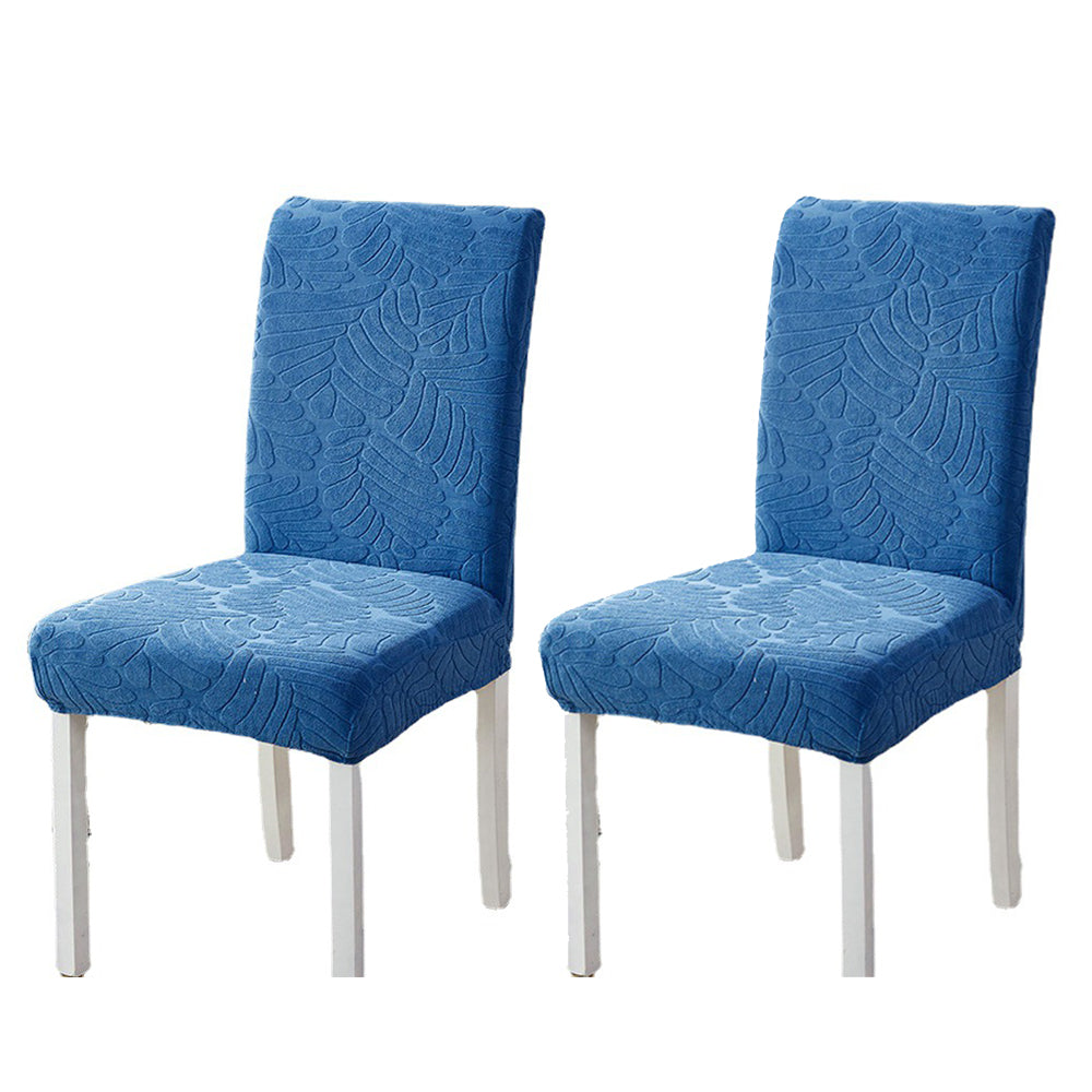 Chair Cover 2Pcs Stretch Dining Chair Cover Seat Covers Washable Banquet Wedding Party Jacquard Chair Cover-Blue