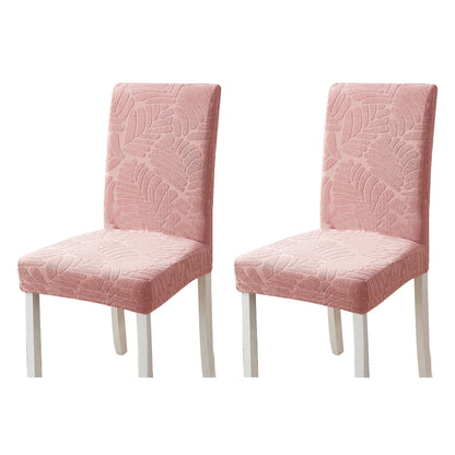 2Pcs Chair Cover Dining Washable Wedding Party Stretch Jacquard Chair Cover-Pink