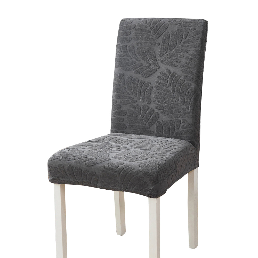 Chair Cover Stretch Dining Chair Cover Seat Covers Washable Banquet Wedding Party Jacquard Chair Cover-Silver Grey