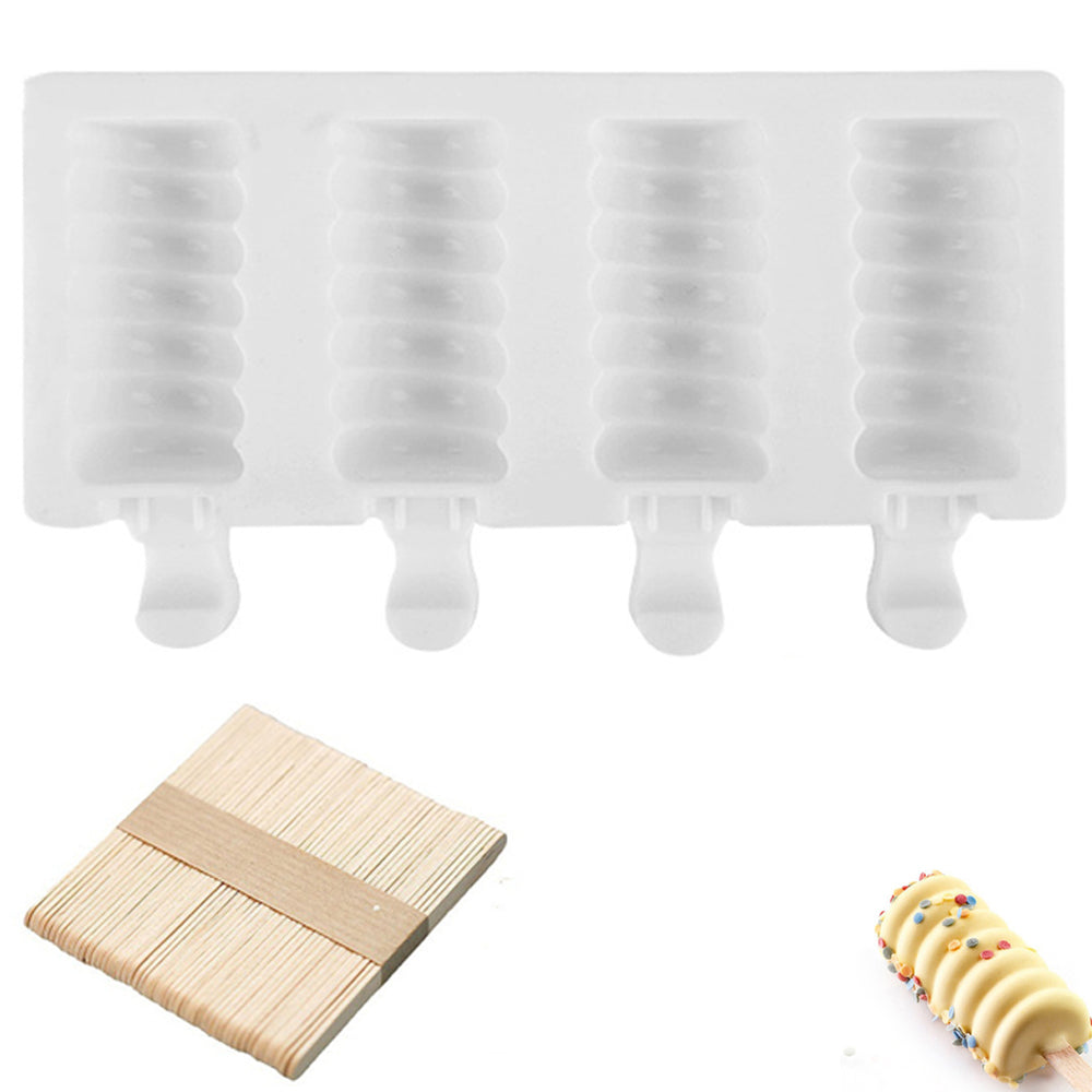4 Silicone Mold DIY Ice Pop Mold Popsicle Makers Food Storage Container for Egg Bites -Circle Shape