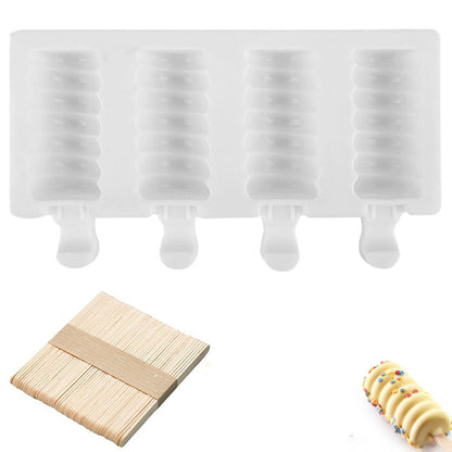 4 Silicone Mold DIY Ice Pop Mold Popsicle Makers Food Storage Container for Egg Bites -Circle Shape