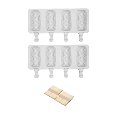 2pcs 4 Silicone Mold DIY Ice Pop Mold Popsicle Makers Food Storage Container for Egg Bites -Rhombus Shape