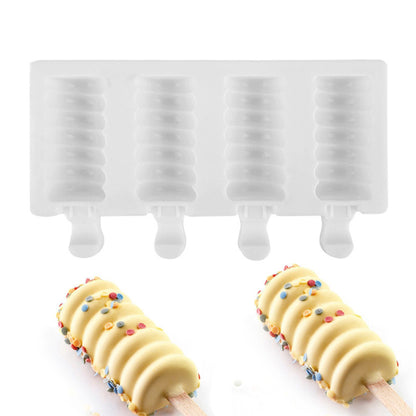 4 Silicone Mold DIY Ice Pop Mold Popsicle Makers Food Storage Container for Egg Bites -Circle Shape