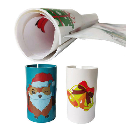 2Pcs Christmas Sliding Wrapping Paper Cutter Tool White and Green