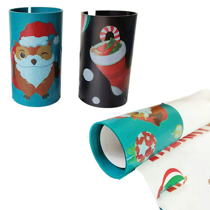 2Pcs Christmas Sliding Wrapping Paper Cutter Tool Black and Green