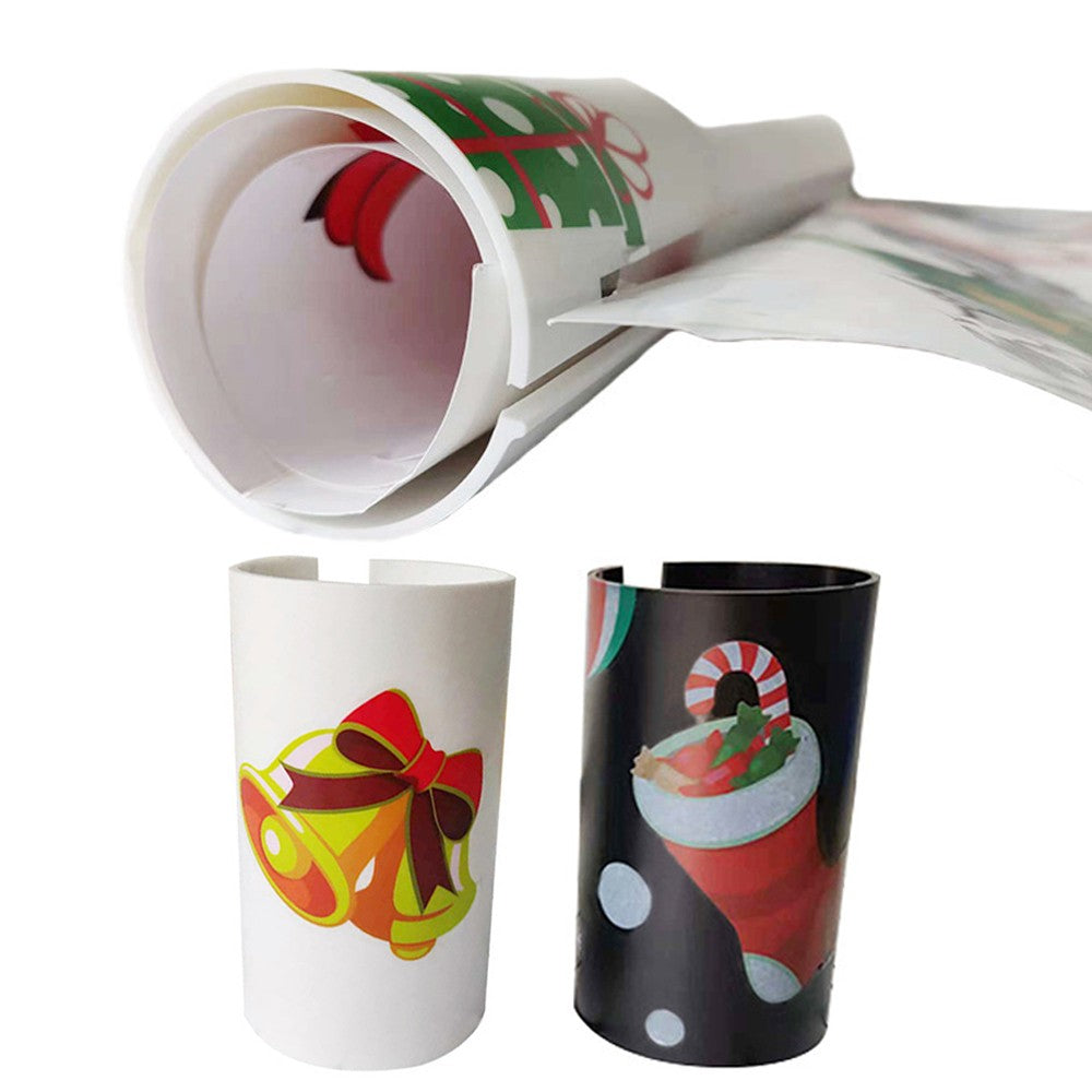2Pcs Christmas Sliding Wrapping Paper Cutter Tool White and Black