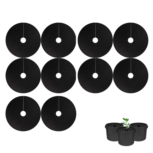 10Pcs Non Woven Tree Mulch Ring Plant Protector Mat Round Gardening Landscaping Fabric Cover -L