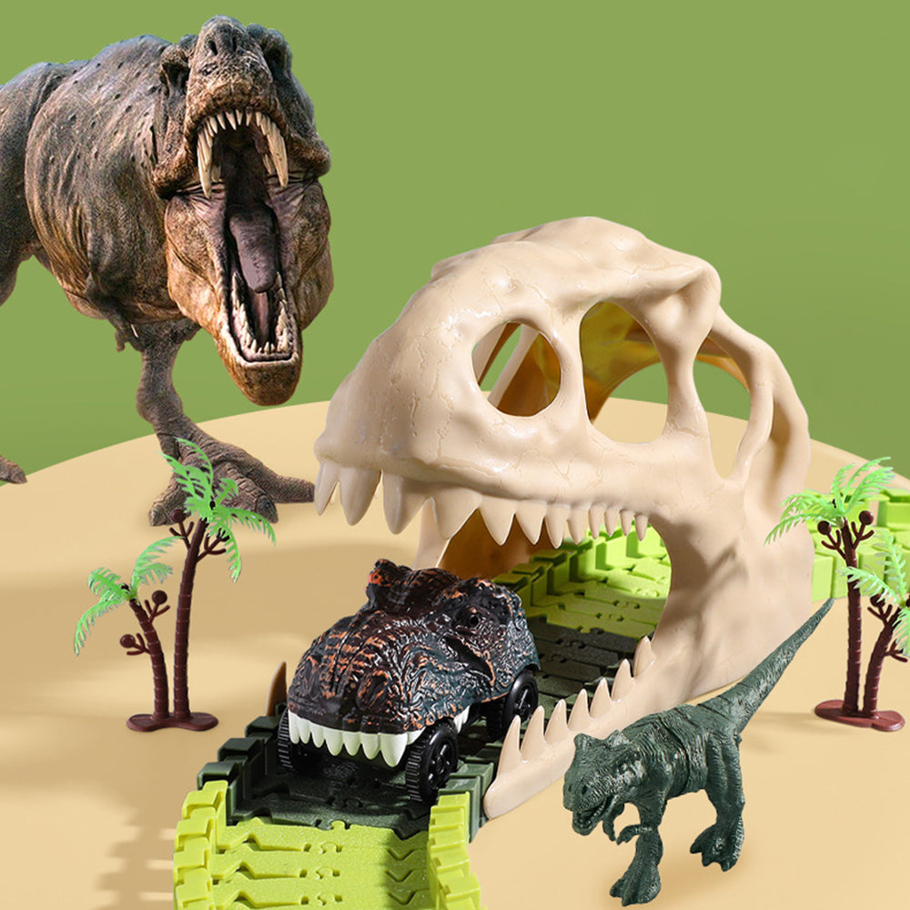 Toy 112Pcs Dinosaur RaceTracksFlexible Train Tracks Setfor Kids Boys ToyGift-Style1