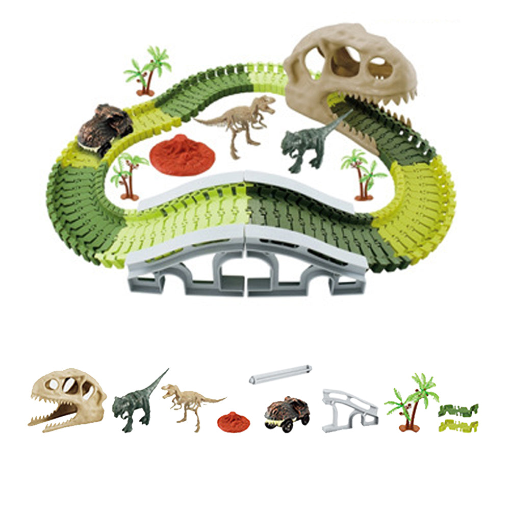 Toy 112Pcs Dinosaur RaceTracksFlexible Train Tracks Setfor Kids Boys ToyGift-Style1
