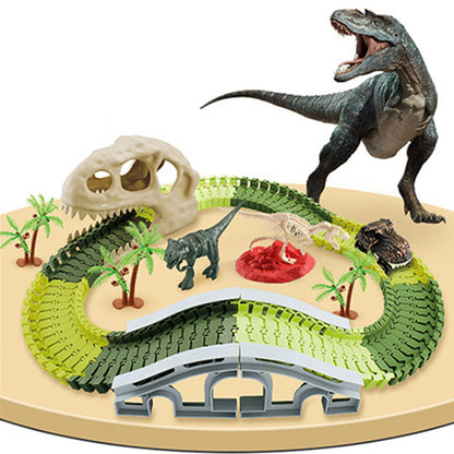 Toy 112Pcs Dinosaur RaceTracksFlexible Train Tracks Setfor Kids Boys ToyGift-Style1