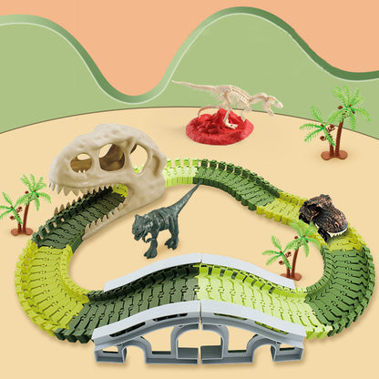 Toy 112Pcs Dinosaur RaceTracksFlexible Train Tracks Setfor Kids Boys ToyGift-Style1