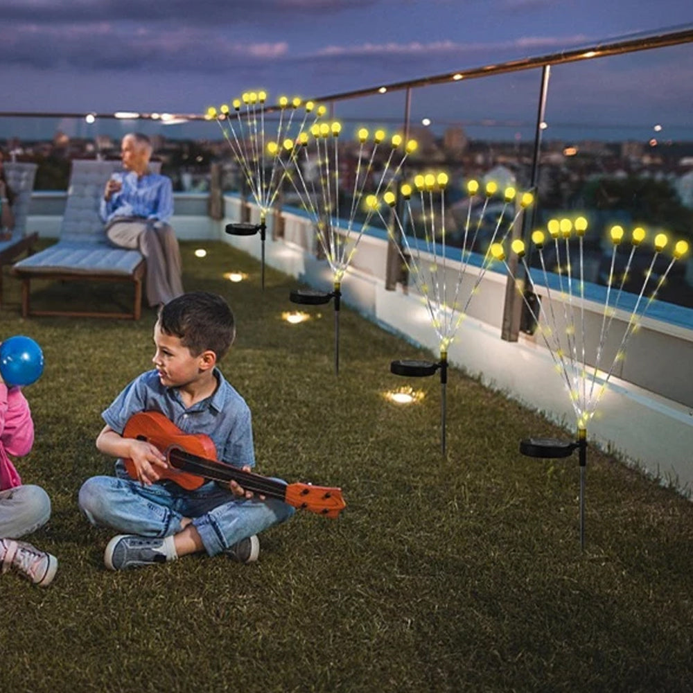 Solar Garden Lights Solar Powered Firefly Lights Flickering Bulbs Outdoor Garden Patio String Lamp