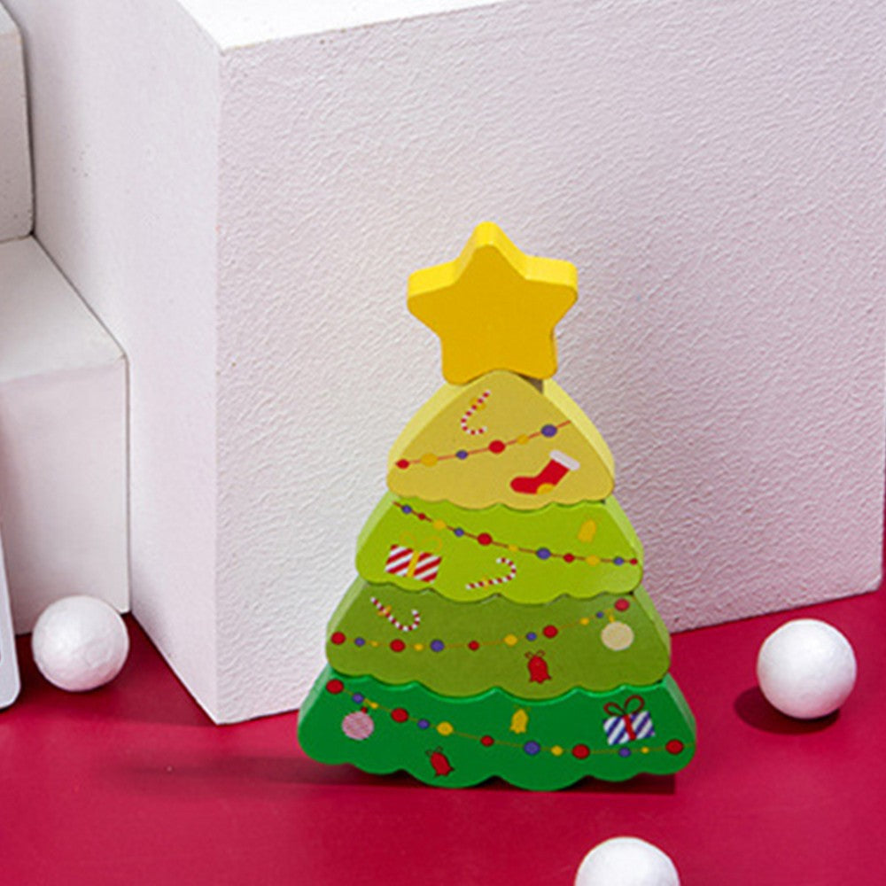 2Pcs Christmas Tree Santa Claus Puzzle Toys Kids Toddlers Early Education Toy