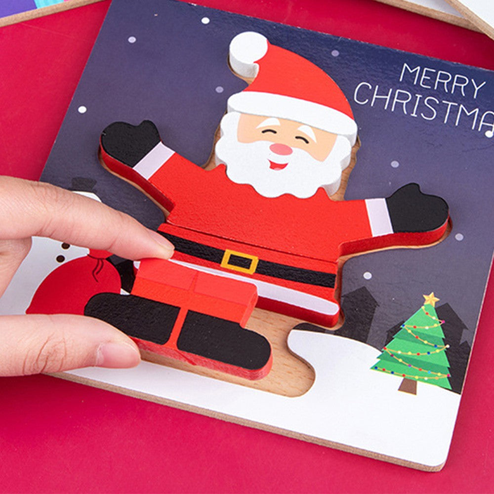 2Pcs Christmas Tree Santa Claus Puzzle Toys Kids Toddlers Early Education Toy