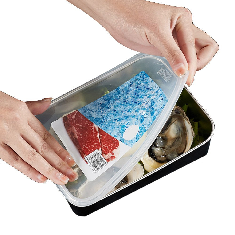 Set of 3Pcs Stainless Steel Food Storage Container Lunch Box with Clear Lid