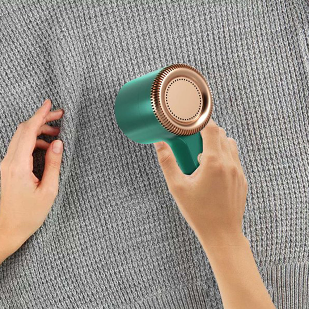 Fabric Shave Rechargeable Electric Lint Remover Sweater Couch Fabric Pill Shaver -Green