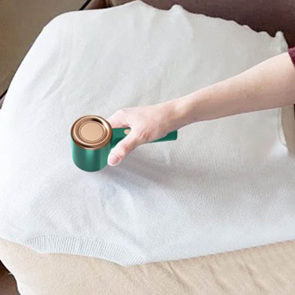 Fabric Shave Rechargeable Electric Lint Remover Sweater Couch Fabric Pill Shaver -Green