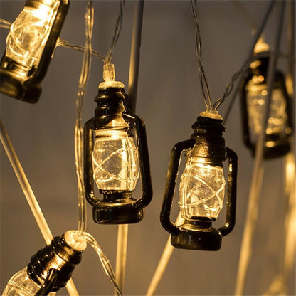 3M 20LED Retro Kerosene Lantern Fairy String Lights Battery Operated