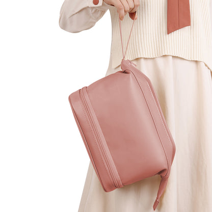 Large Makeup Bag Double Layer Cosmetic Bag Travel Makeup Bag -Pink