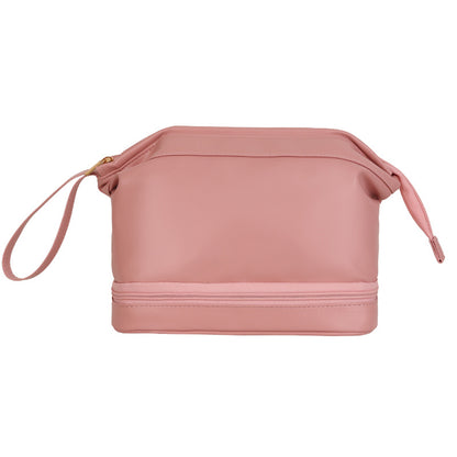Large Makeup Bag Double Layer Cosmetic Bag Travel Makeup Bag -Pink