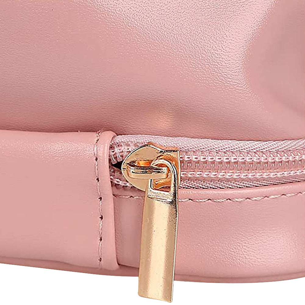 Large Makeup Bag Double Layer Cosmetic Bag Travel Makeup Bag -Pink