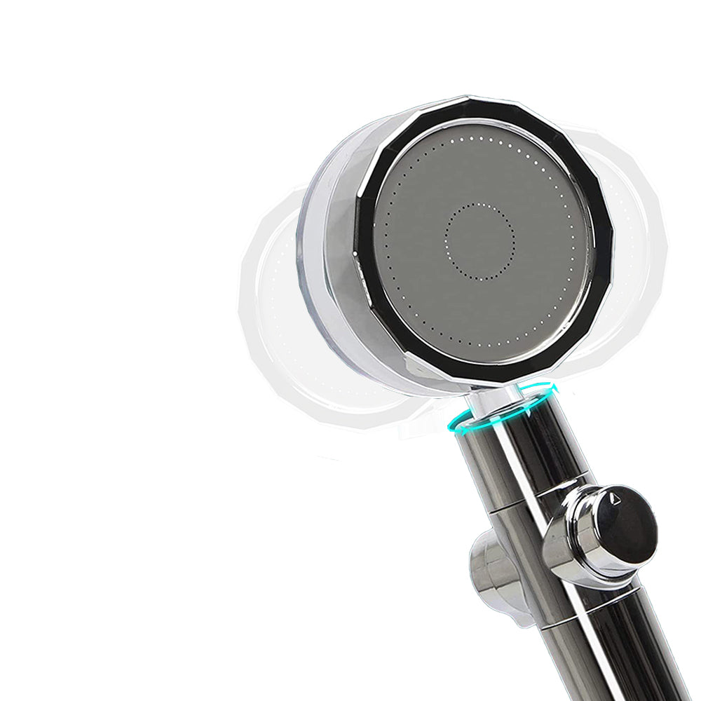 2 X Handheld Propeller High Pressure Shower Head Purple Yellow