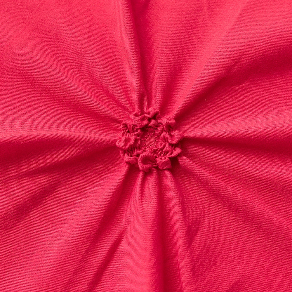 Duvet Cover Queen Diamond Pintuck Quilt Cover Set Comforter Pillow Case for All Seasons-Wine Red