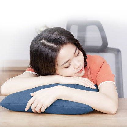 Travel Memory Foam Pillow with Pillowcase Pocket -Blue