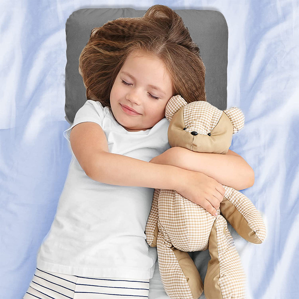 Travel Memory Foam Pillow with Pillowcase Pocket -Grey