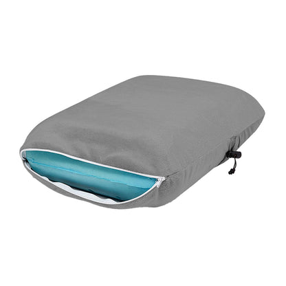 Travel Memory Foam Pillow with Pillowcase Pocket -Grey