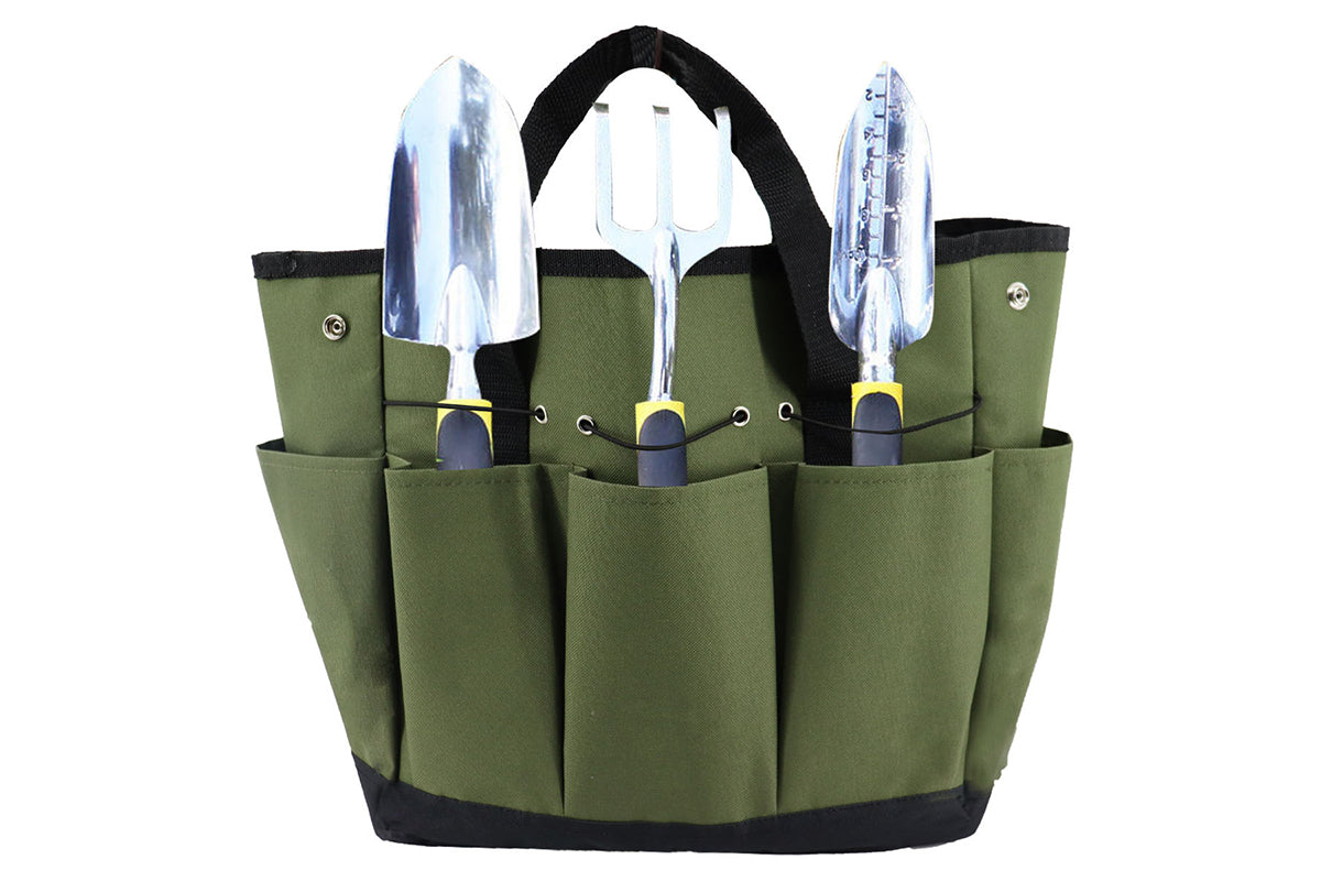 Gardening Tool Bag with Pockets Garden Plant Tool Set Store Content Bag-Army Green