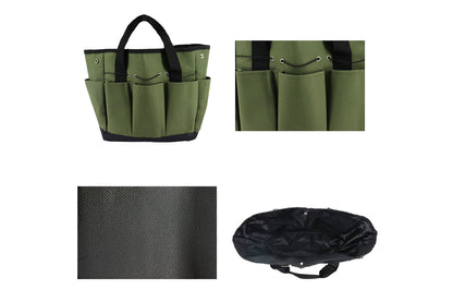 Gardening Tool Bag with Pockets Garden Plant Tool Set Store Content Bag-Army Green