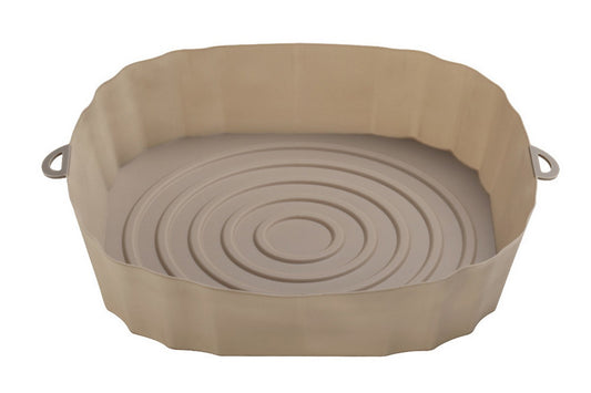 Reusable Food Grade Silicone Air fryer Liners Baking Tray Basket-Brown