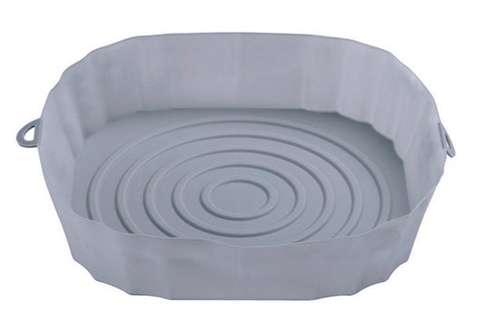 Reusable Food Grade Silicone Air fryer Liners Baking Tray Basket-Gray