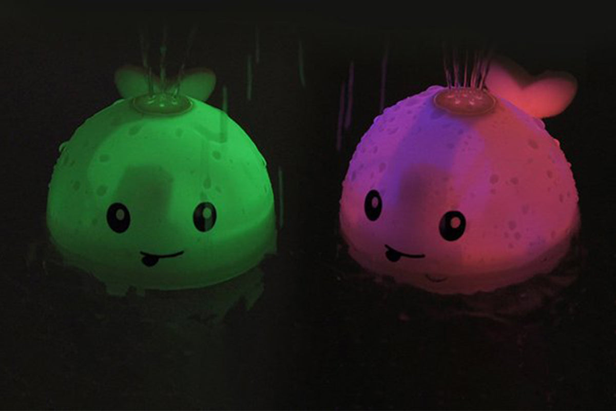 Toy Bath Toys Light Up Whale Spray Water Bathtub Toys for Boys Girls-White