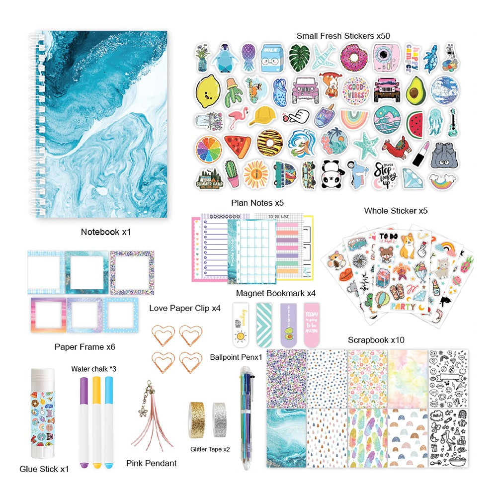 DIY Journal Kit with Scrapbooking Supplies Stickers Style 2