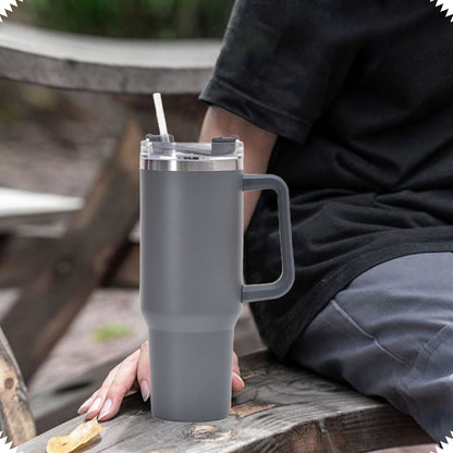 Stainless Steel Water Bottle Insulated Tumblers with Lid and Straw for Travel Coffee -Gray