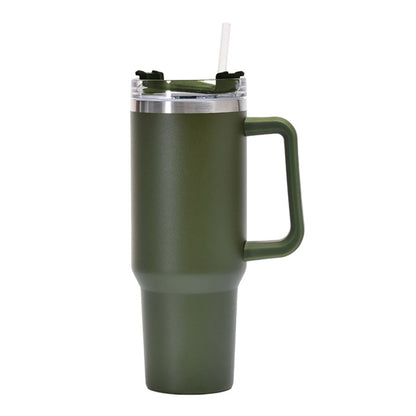 Stainless Steel Water Bottle Insulated Tumblers with Lid and Straw for Travel Coffee -Green